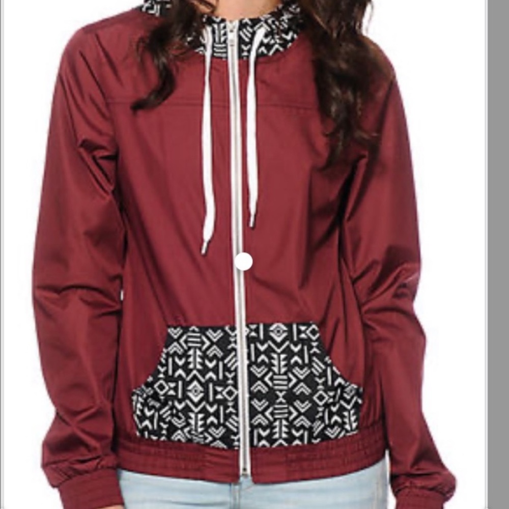 Empyre Large Maroon Windbreaker Jacket